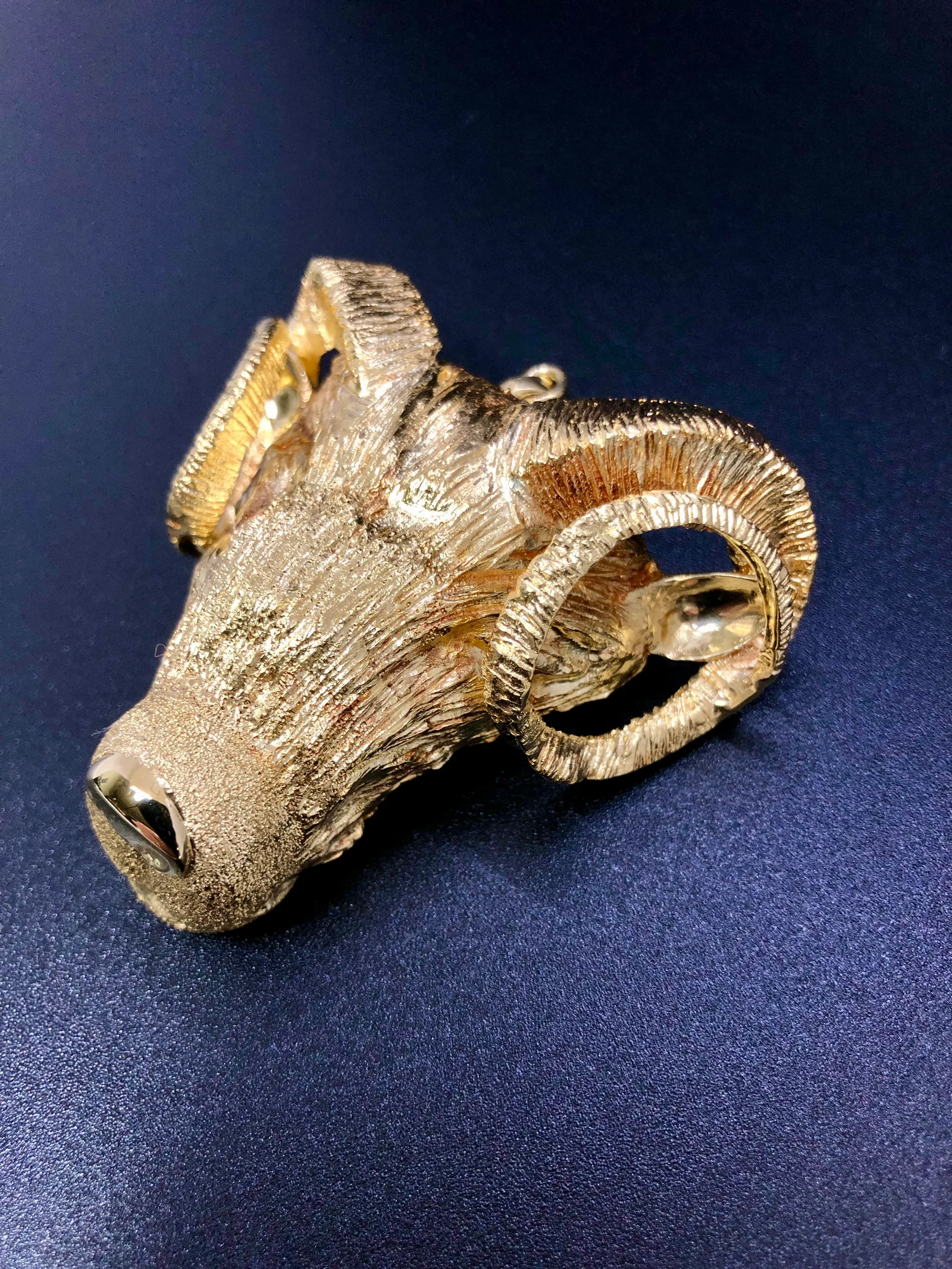 Gold Ram Brooch